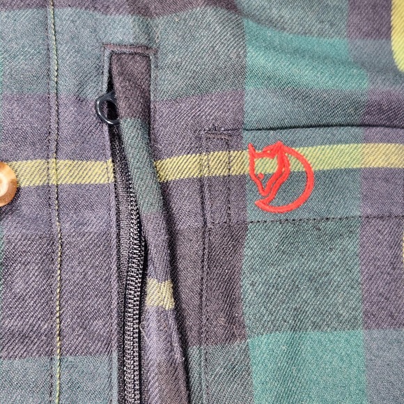 Fjallraven Fjallglim Shirt Mens Small Plaid Button Down Outdoor Flannel Hiking - Picture 7 of 15
